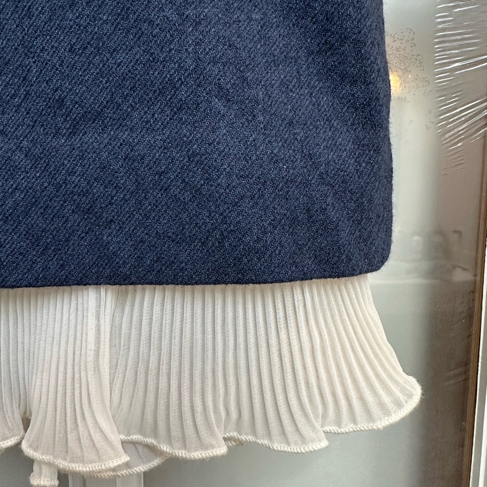 Vintage Betsey Johnson Retro Y2K 90’s Navy A-Line Layered Hem Skirt Size 6 - Picture 4 of 9